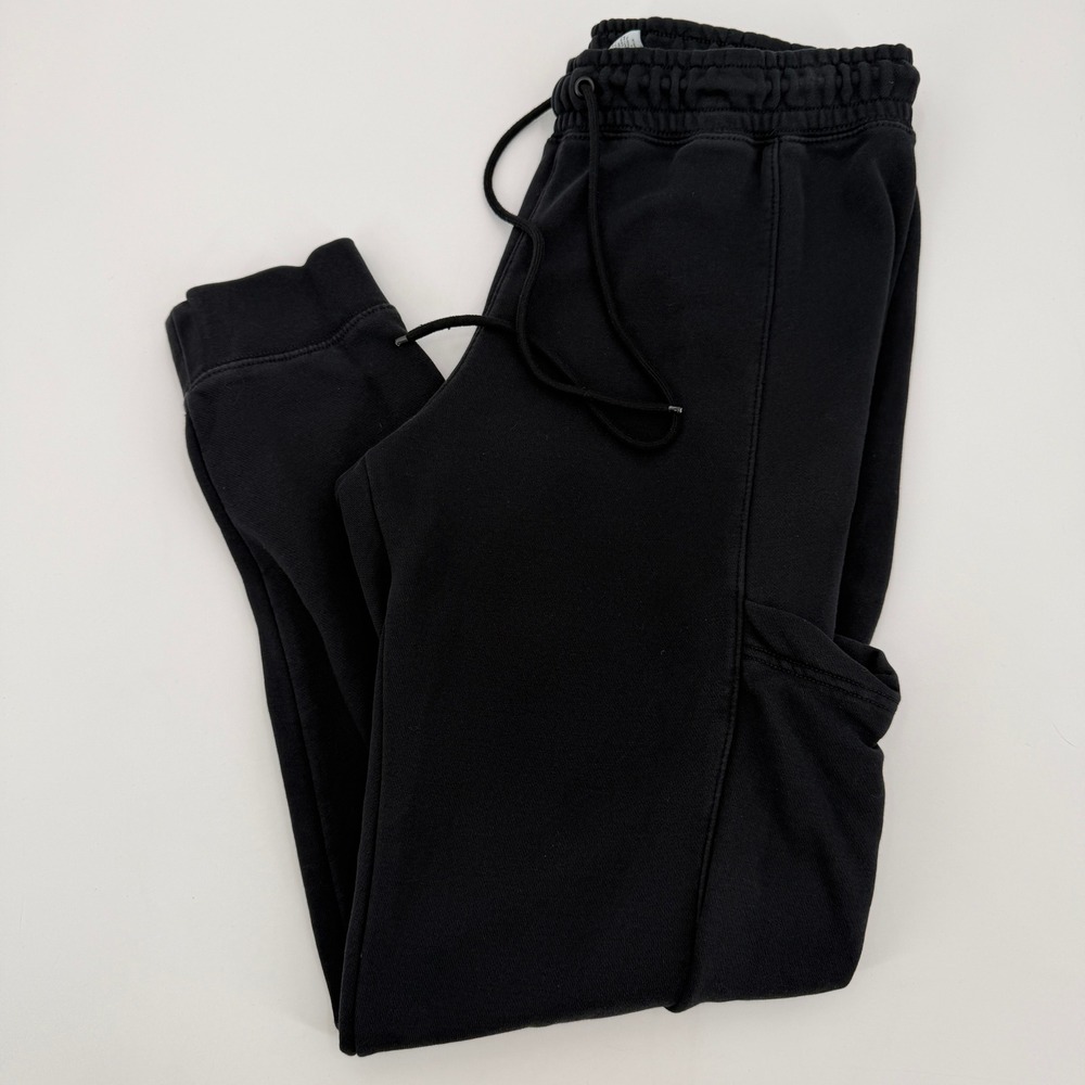 Nike Air Mens Black Fleece Cargo Joggers Sweatpants Medium Drawstring Tapered